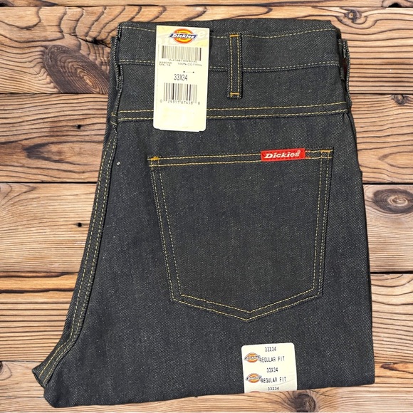 Mens Dickies Jeans 33x34 Regular Straight Fit Denim NWT Fits Over Boots - Picture 7 of 13
